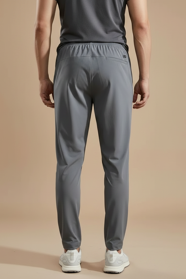 Pantalon Fluide Gris Sport Décontracté Homme Cordon - Polyester - vue 2