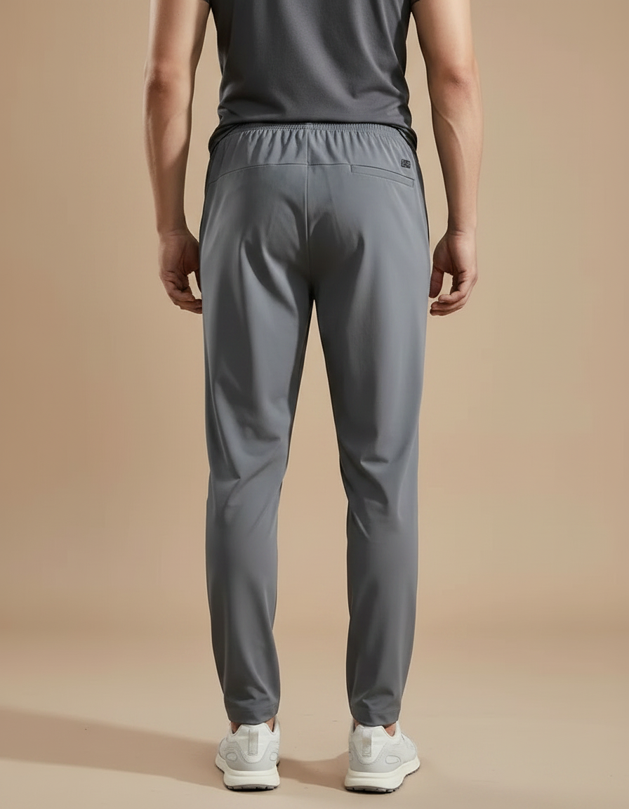 Pantalon Fluide Gris Sport Décontracté Homme Cordon - Polyester - vue 2