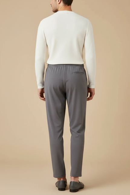 Pantalon Fluide Gris Homme Décontracté Léger - Polyester - vue 2
