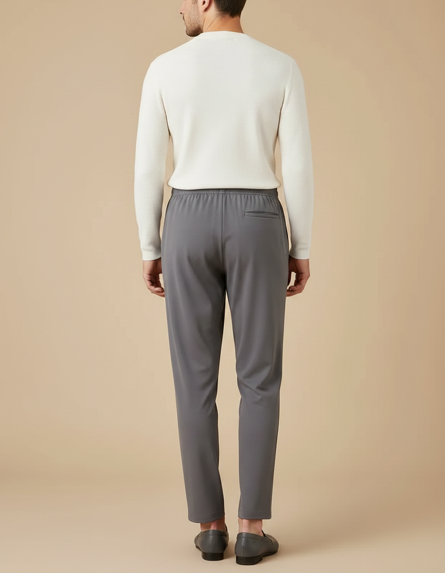 Pantalon Fluide Gris Homme Décontracté Léger - Polyester - vue 2