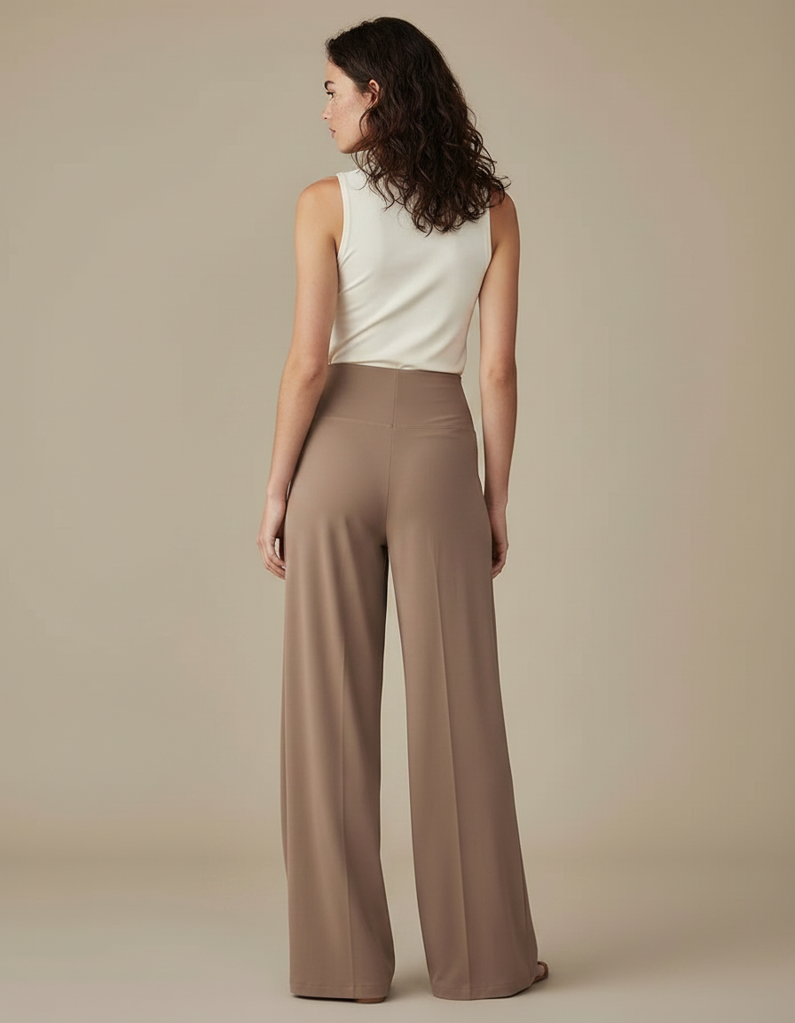 Pantalon Fluide Danse Femme - Marron Viscose - vue 2