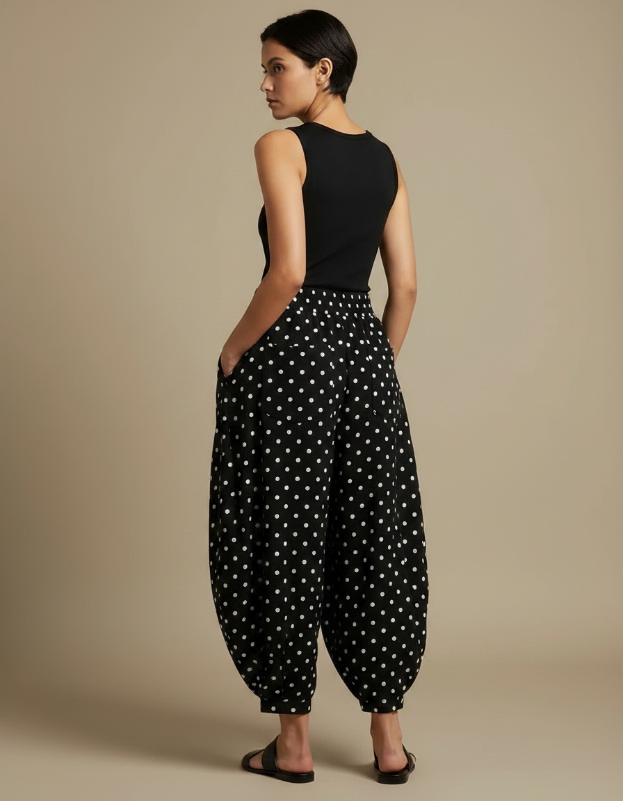 Pantalon Imprimé Femme Fluide - Viscose - vue 2