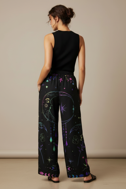 Pantalon Fluide Femme Imprimé Grande Taille - Satin - vue 2
