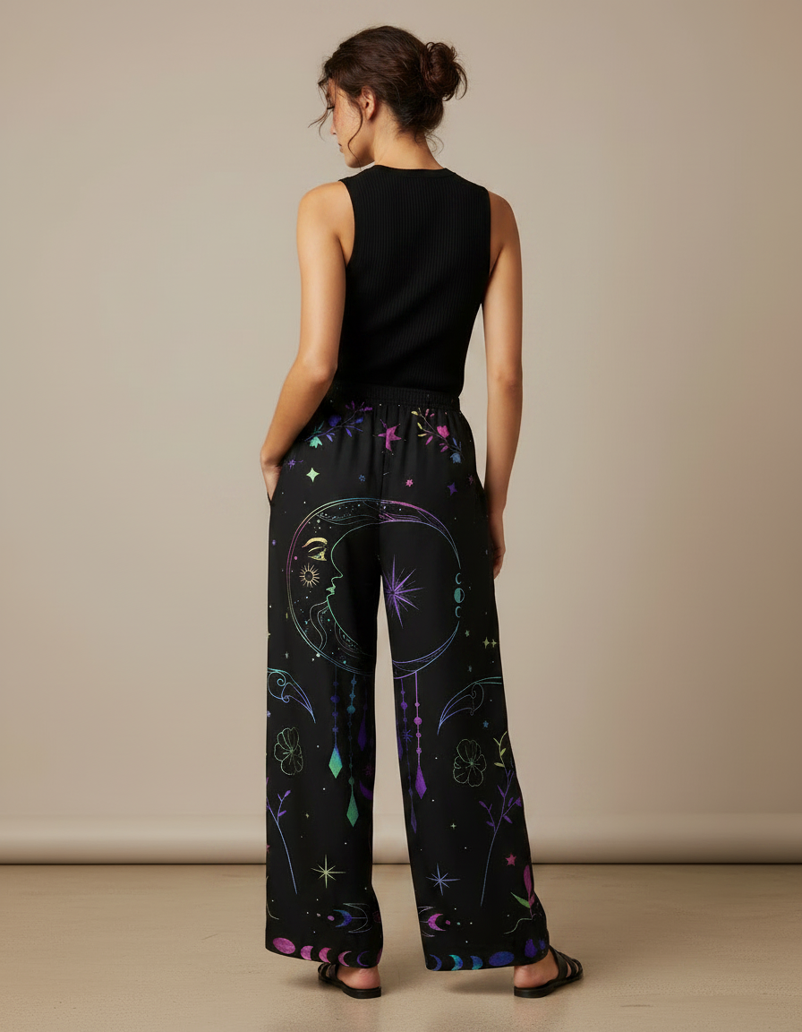 Pantalon Fluide Femme Imprimé Grande Taille - Satin - vue 2