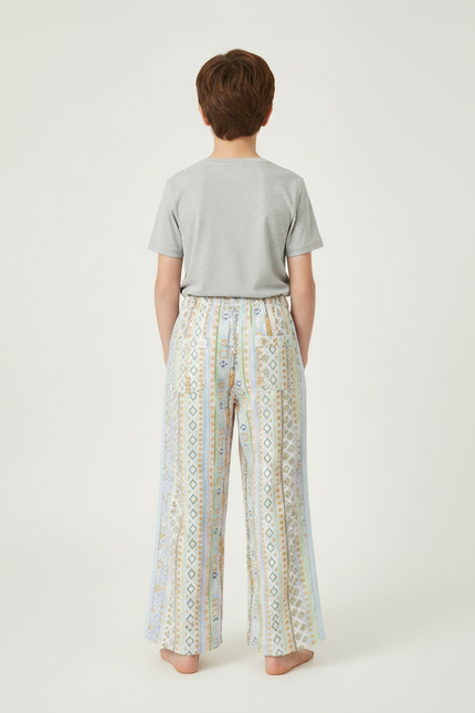 Pantalon Fluide Imprimé Géométrique Ample Décontracté Enfant - Viscose - vue 2