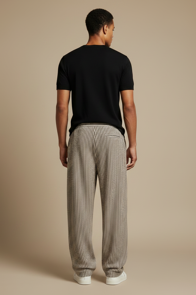 Pantalon Large Fluide Rayures - Multicolore Maille - vue 2