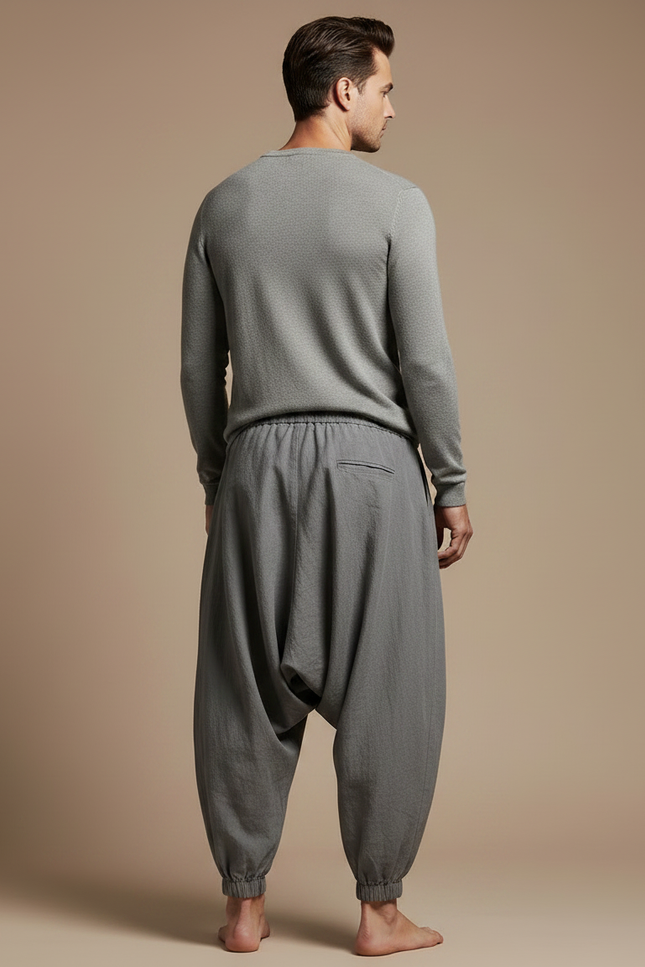 Pantalon Fluide Indien - Gris Lin - vue 2
