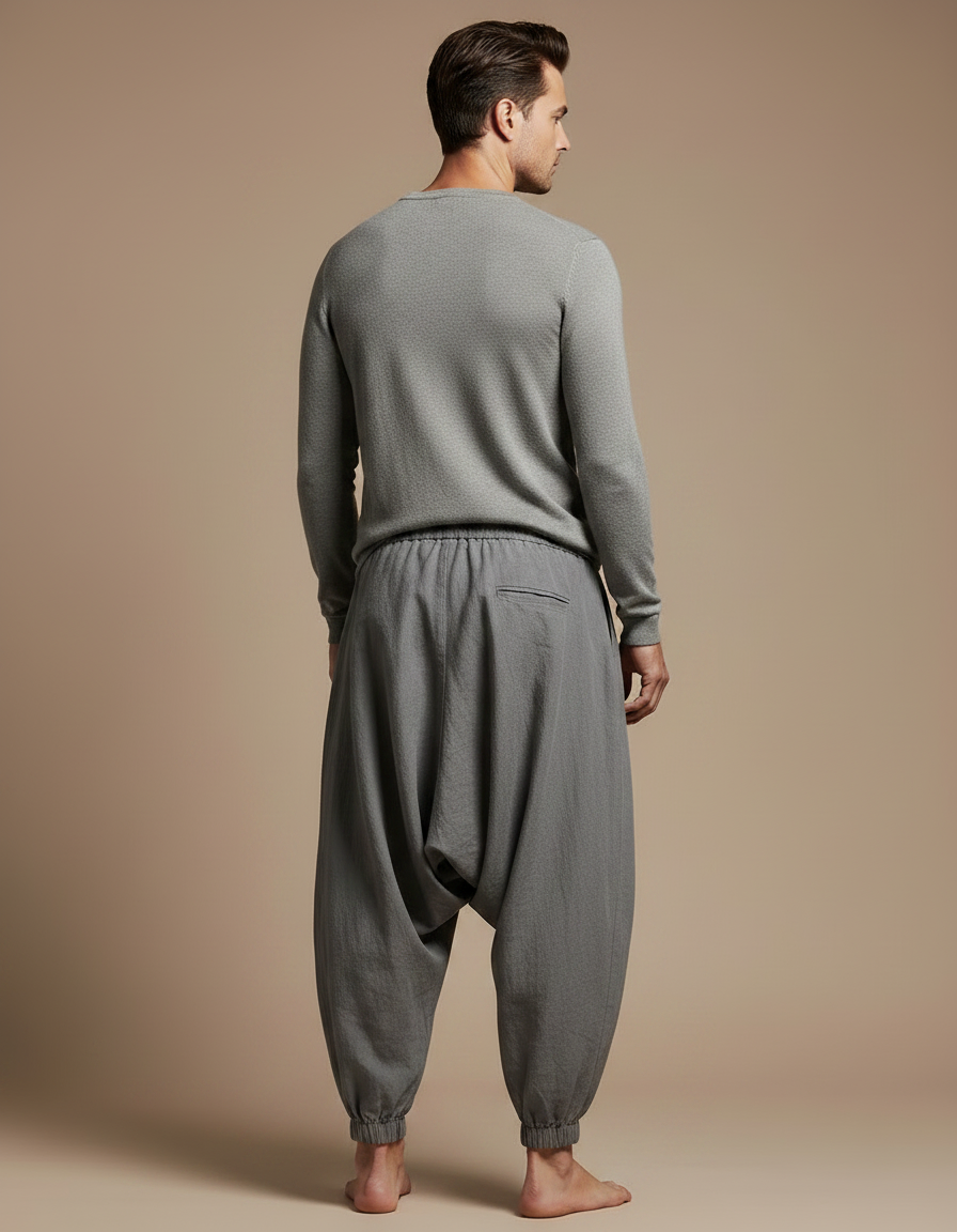 Pantalon Fluide Indien - Gris Lin - vue 2