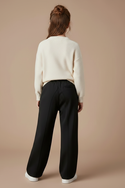Pantalon Fluide Noir Ample Décontracté Enfant Uni - Molleton - vue 2