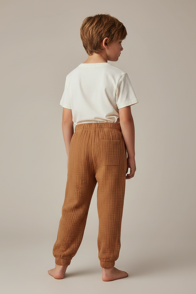 Pantalon Fluide Cuivre - Marron Coton - vue 2