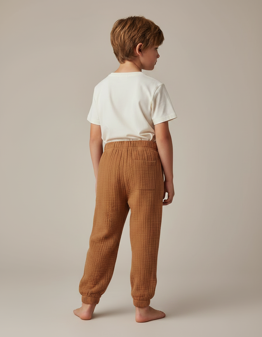 Pantalon Fluide Cuivre - Marron Coton - vue 2