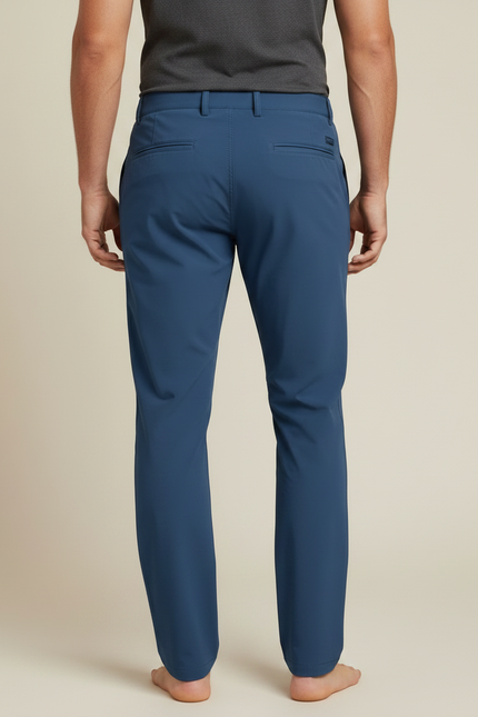 Pantalon Fluide Bleu Marine Léger Homme Décontracté - Polyester - vue 2