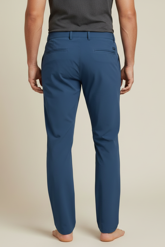 Pantalon Fluide Bleu Marine Léger Homme Décontracté - Polyester - vue 2