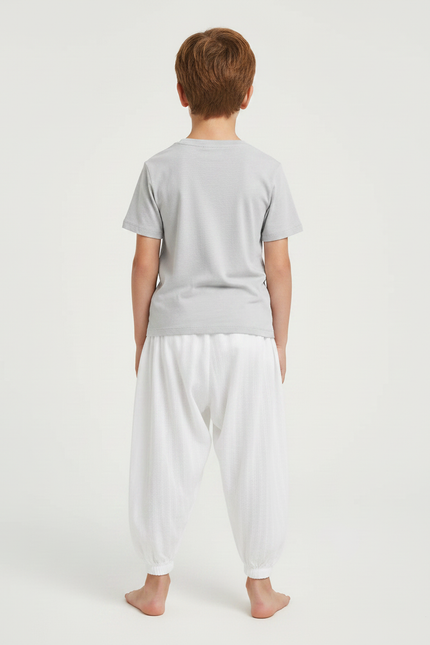 Pantalon Fluide Blanc Ample Coton Enfant - vue 2
