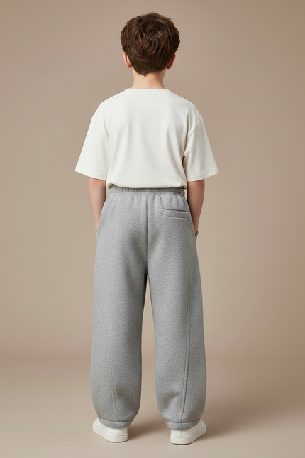 Pantalon Fluide Gris Ample Coton Enfant - Molleton - vue 2