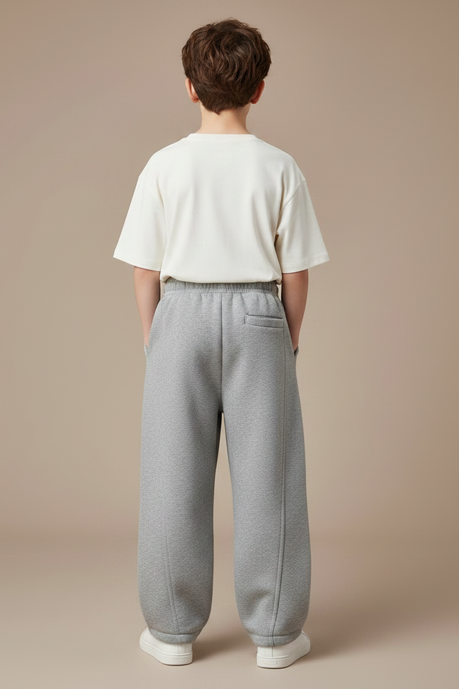 Pantalon Fluide Gris Ample Coton Enfant - Molleton - vue 2