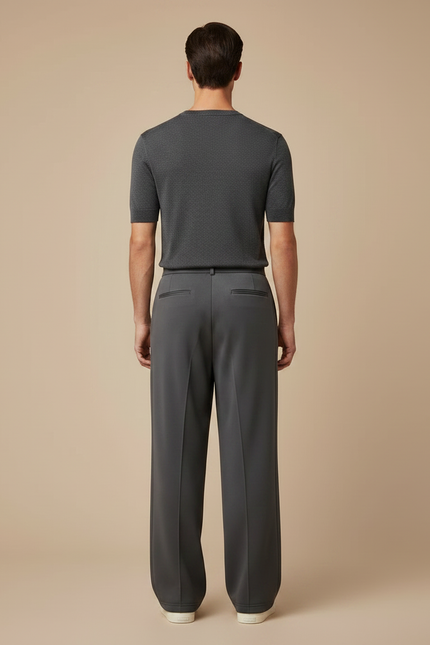 Pantalon Fluide Homme Habillé - Gris Polyester - vue 2