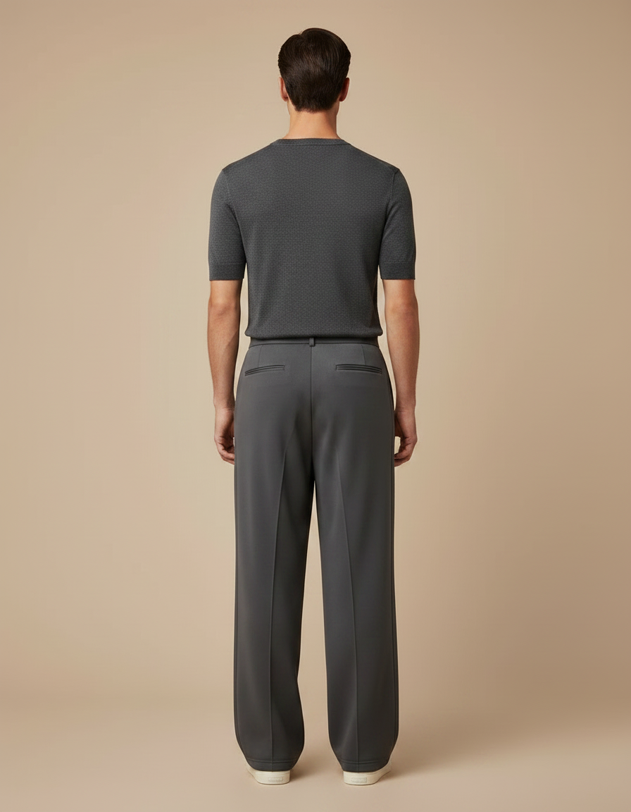 Pantalon Fluide Homme Habillé - Gris Polyester - vue 2