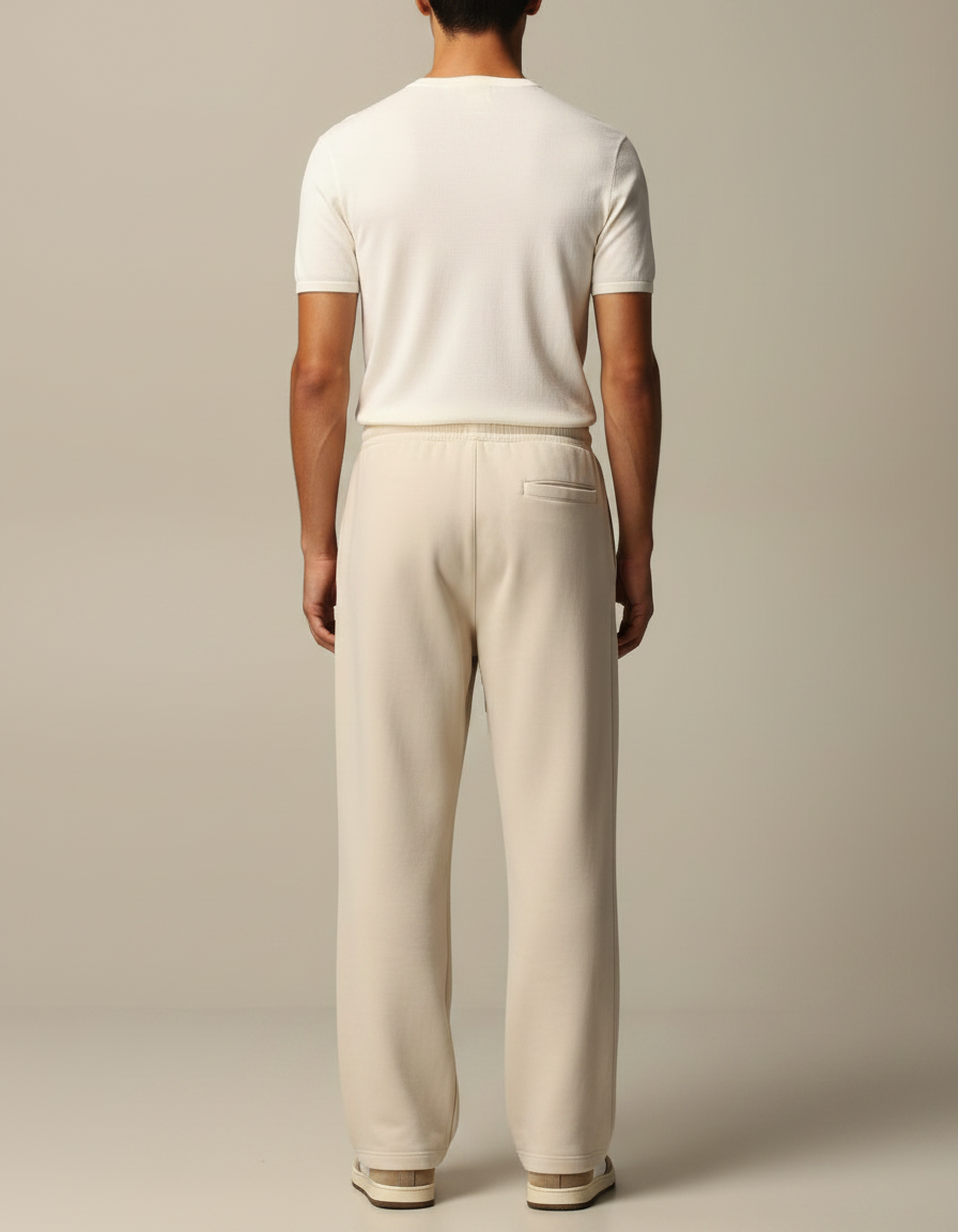 Pantalon Baggy Fluide - Beige Molleton - vue 2