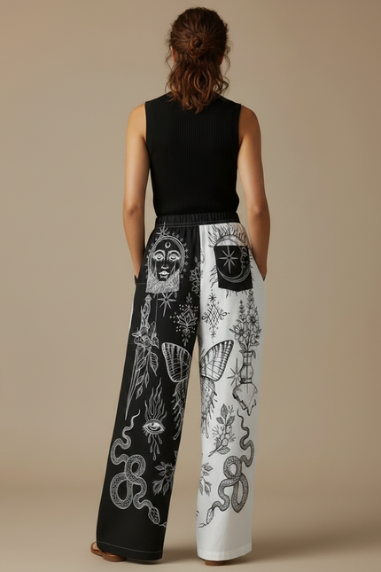Pantalon Fluide Serpent - Multicolore Viscose - vue 2