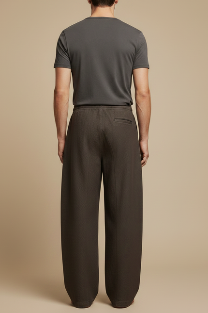 Pantalon Marron Fluide - Molleton - vue 2