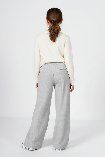 Pantalon Fluide Gris Ample Décontracté Confortable Coton Fille - Molleton - vue 2