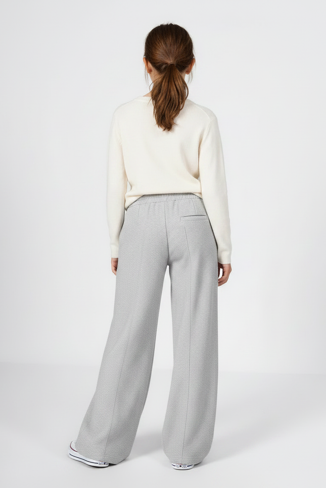 Pantalon Fluide Gris Ample Décontracté Confortable Coton Fille - Molleton - vue 2