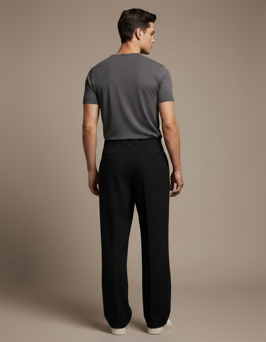 Pantalon Fluide Habillé - Noir Maille - vue 2
