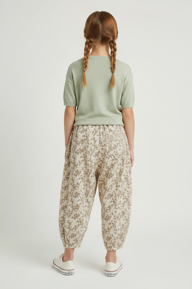 Pantalon Fluide Imprimé Floral - Cordé - vue 2