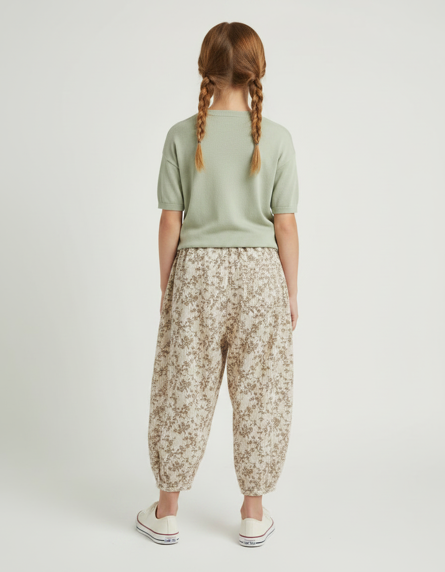 Pantalon Fluide Imprimé Floral - Cordé - vue 2