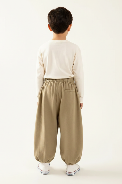Pantalon Fluide Kaki Ample Coton Enfant - vue 2