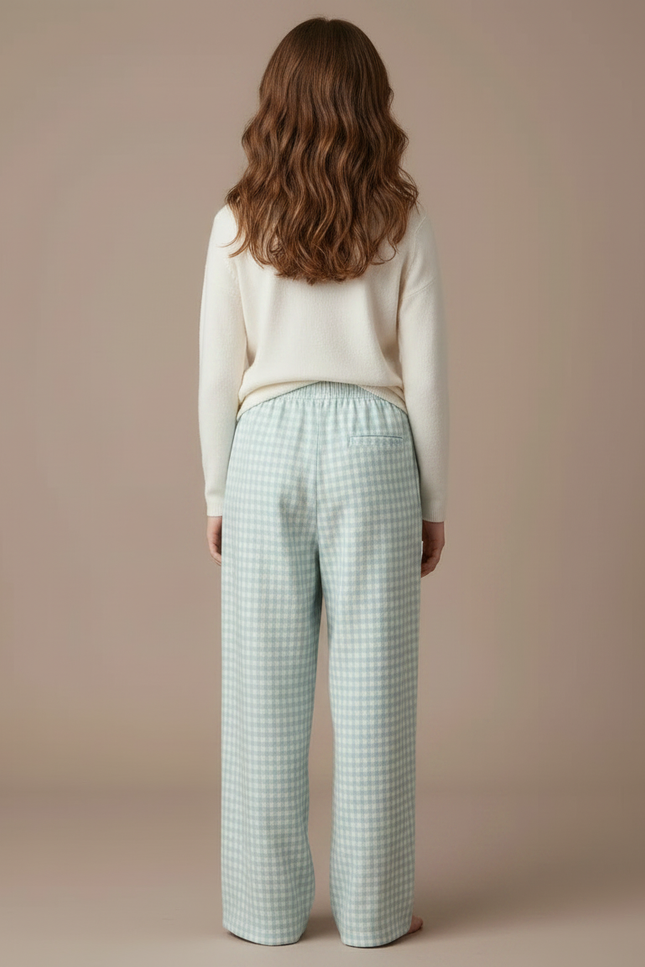 Pantalon Fluide Carreaux Ample Confortable Fille - Imprimé Molleton - vue 2