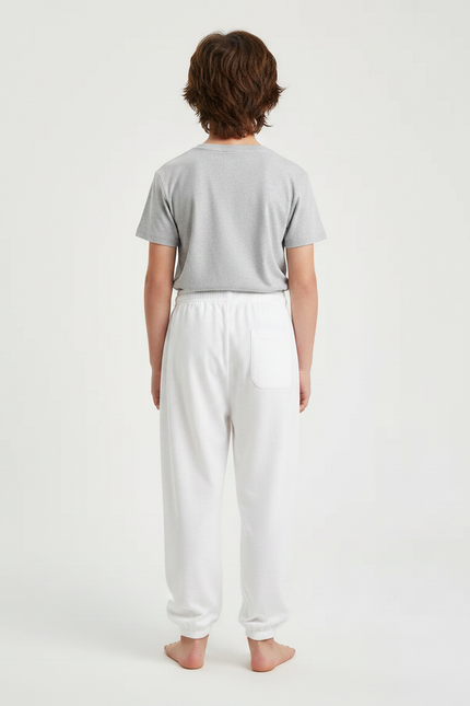 Pantalon Fluide Blanc Coton Ample Unisexe - Molleton - vue 2