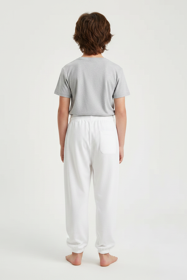Pantalon Fluide Blanc Coton Ample Unisexe - Molleton - vue 2
