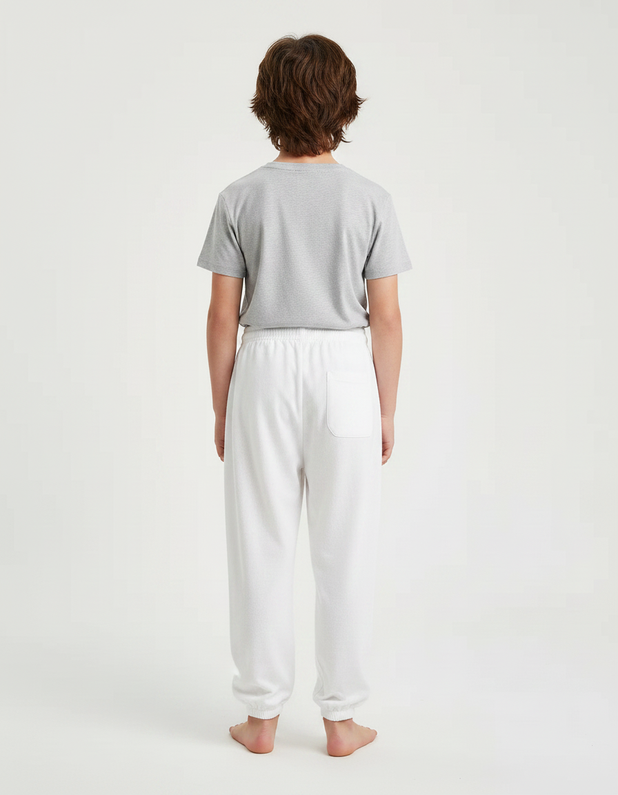 Pantalon Fluide Blanc Coton Ample Unisexe - Molleton - vue 2