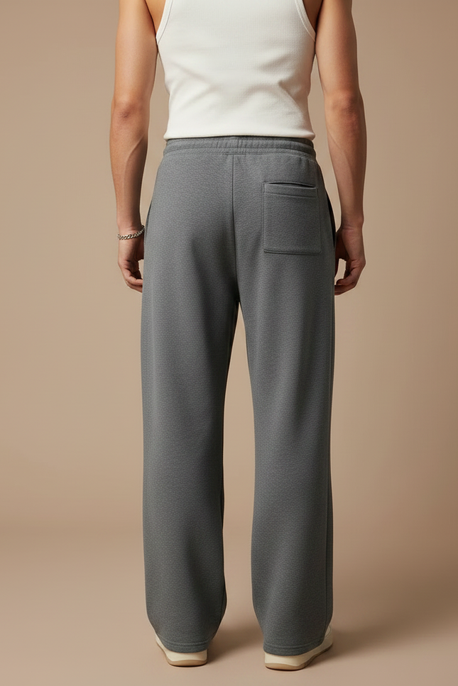 Pantalon Fluide Homme Gris Coupe Ample Coton - Molleton - vue 2
