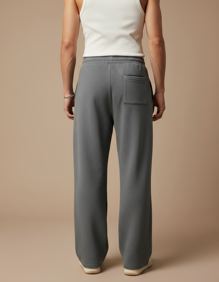 Pantalon Fluide Homme Gris Coupe Ample Coton - Molleton - vue 2