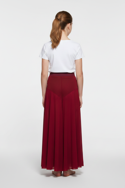 Pantalon Fluide Rouge Ample Transparent Danse Fille - Bordeaux Polyester - vue 2