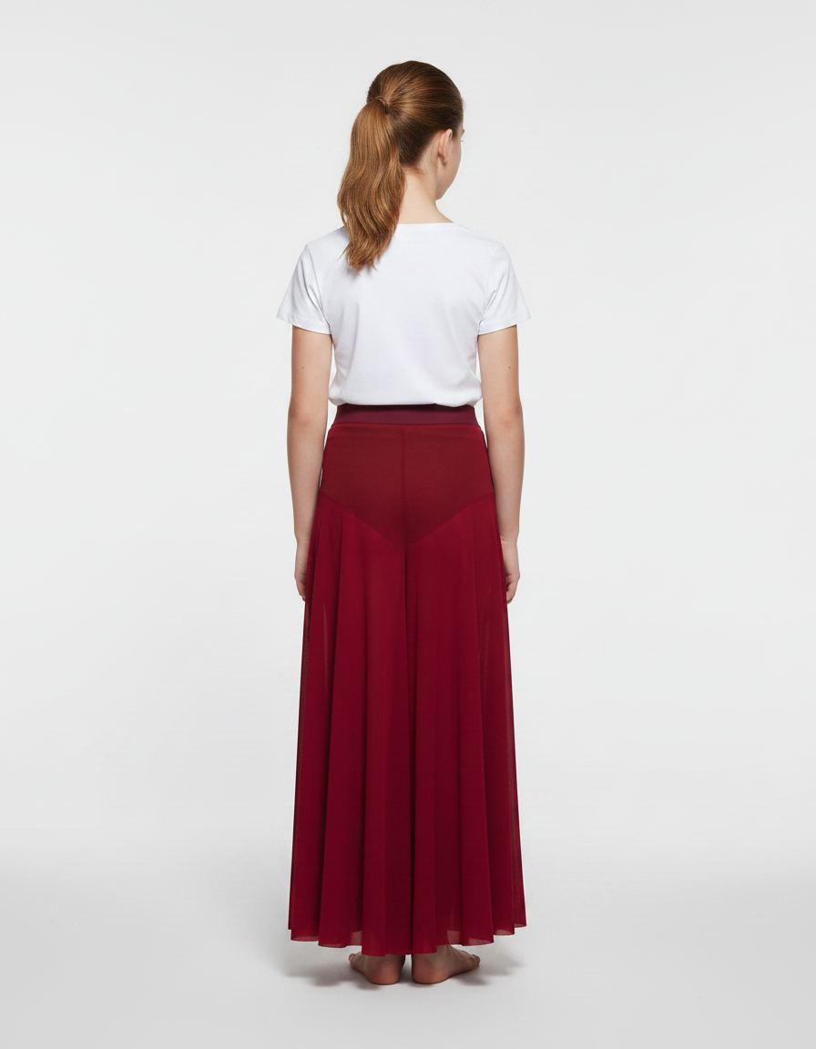 Pantalon Fluide Rouge Ample Transparent Danse Fille - Bordeaux Polyester - vue 2