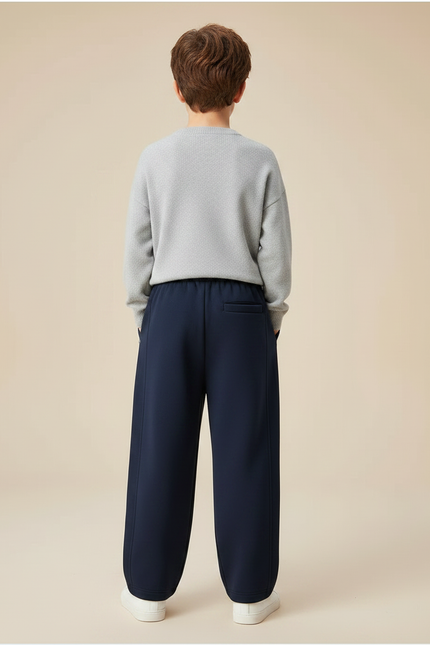 Pantalon Fluide Bleu Marine Ample Coton Enfant - Molleton - vue 2