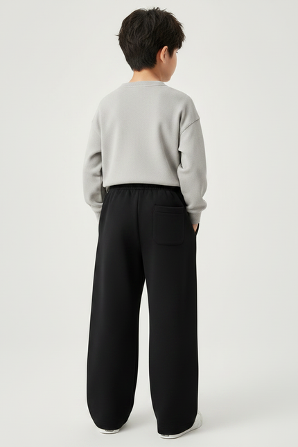 Pantalon Fluide Noir Ample Sport Coton Enfant - Molleton - vue 2
