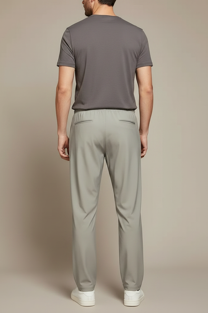 Pantalon Fluide Gris Clair Droit Sport Décontracté Homme - Polyester - vue 2