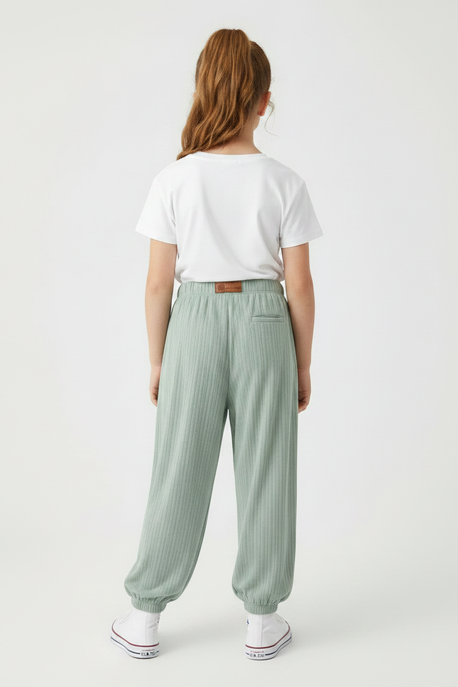 Pantalon Fluide Vert D'eau - Maille - vue 2