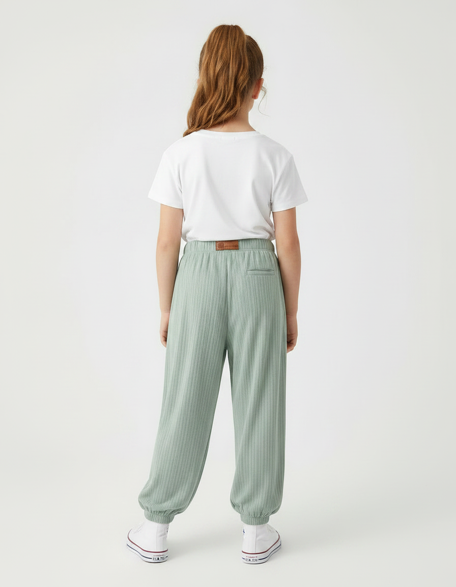 Pantalon Fluide Vert D'eau - Maille - vue 2