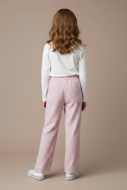 Pantalon Fluide Fille Rose Coupe Ample - Viscose - vue 2