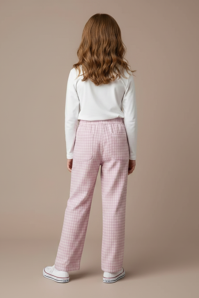Pantalon Fluide Fille Rose Coupe Ample - Viscose - vue 2