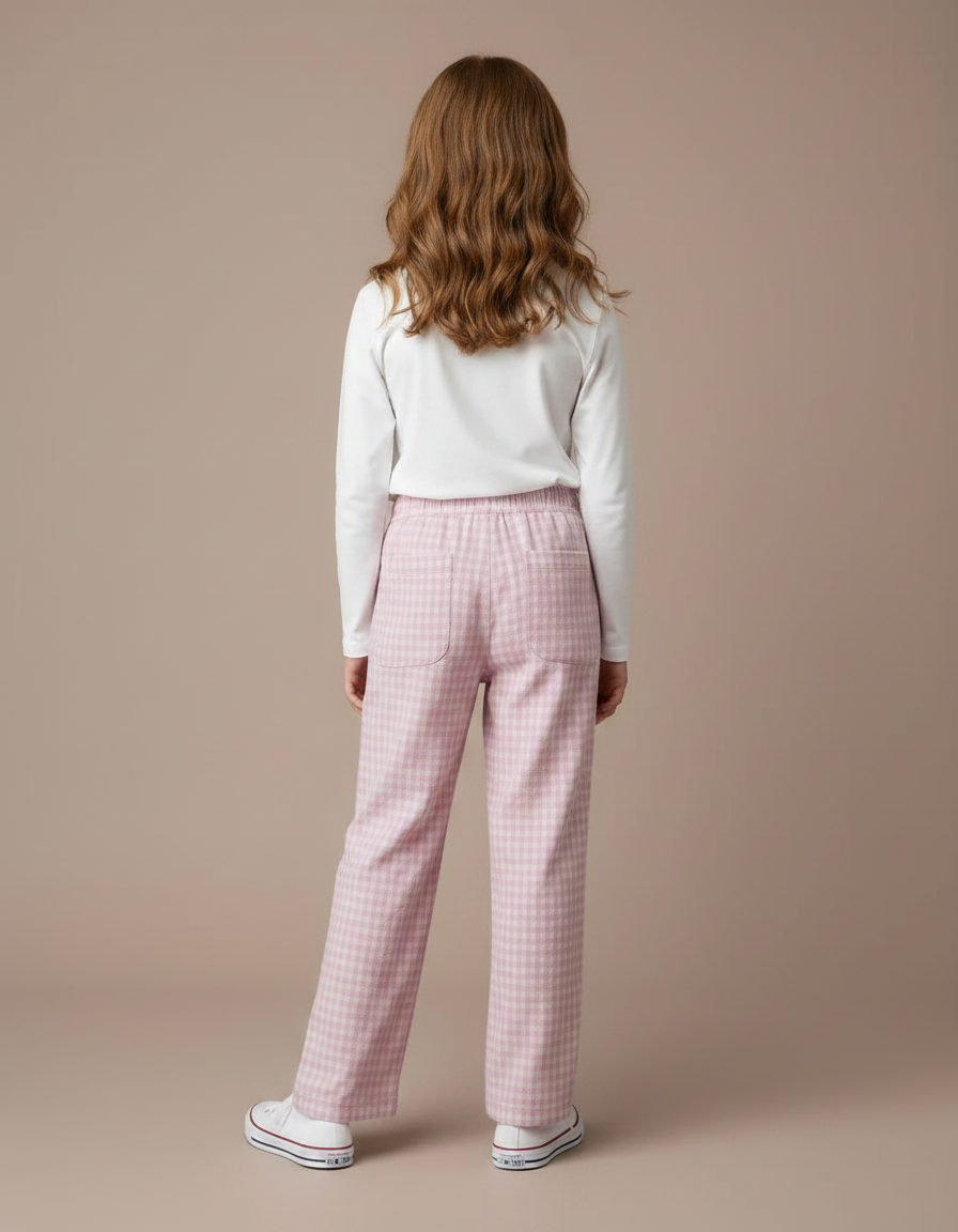 Pantalon Fluide Fille Rose Coupe Ample - Viscose - vue 2
