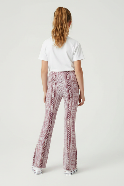 Pantalon Fluide Imprimé Bohème Évasé Confortable Fille - Maille - vue 2