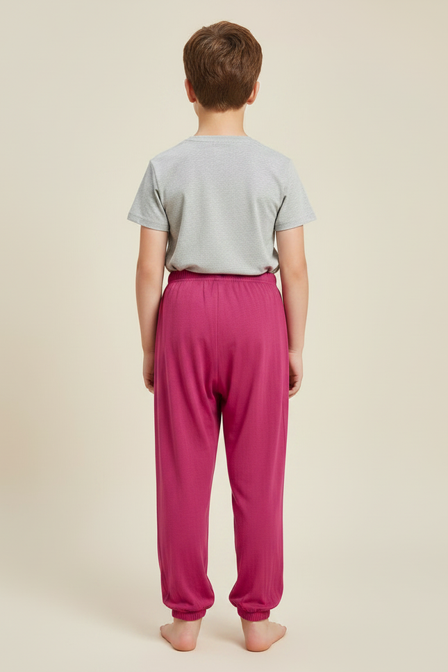 Pantalon Fluide Fuchsia Coton Ample Garçon - Rose - vue 2