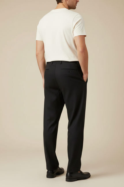 Pantalon Fluide Noir Ample Décontracté Homme Élégant - Polyester - vue 2